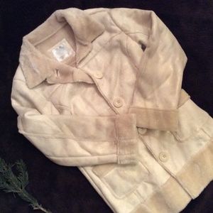 Justice Gold Shimmer Coat Jacket 10 Girls "Suede"